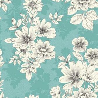 Tivoli Flower Pattern Floral Square Motif Metallic Wallpaper