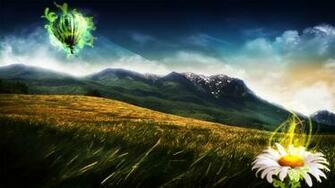 3d Landscape Mountain Balloon Ride Picture Nr