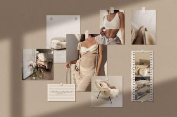 Realistic Mood Board Mockups Psd Aesthetic Desktop Wallpaper