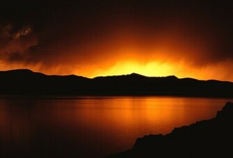 Wallpaper Sunset Dark Lake Desktop Nature Goodwp