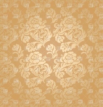 Beige Victorian Wallpaper With Floral Pattern Background