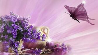 Funmozar Spring Flowers And Butterflies Wallpaper