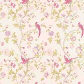Floral Wallpaper Vintage Pink