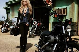 Marisa Miller In Action During Her Photo Shoot For Harley Davidson