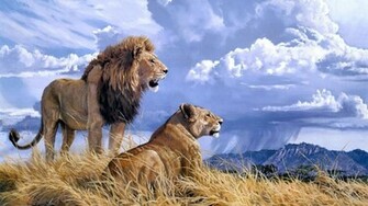 Lion And Lioness Wallpaper