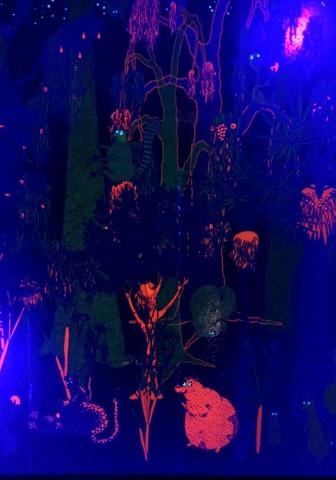 Animal Party Glow In The Dark Wallpaper Natural