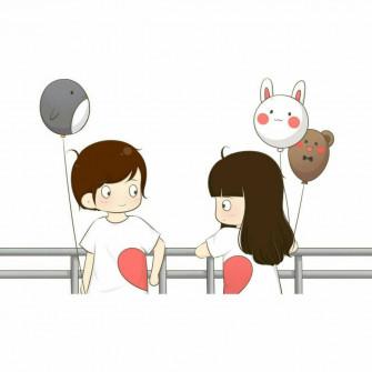 Cute Couple Cartoon Wallpaper