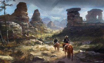 Horse Mountain Painting Artistic Cowboy HD Wallpaper By Paul Canavan