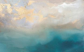 Aesthetic Blue And Gold HD Wallpaper