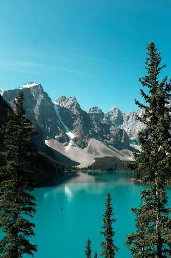 Lakeshore At Canada Nature Mountains Water Trees HD Wallpaper