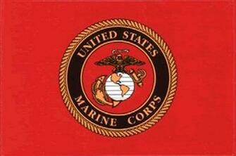 Decal Marine Corps Seal Red Background