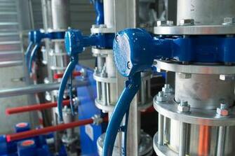 Stainless Steel And Blue Industrial Machinery Image