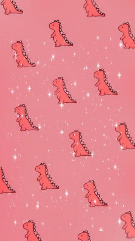 Cute Red Dino Wallpaper In Dinosaur