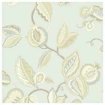York Sure Strip Pale Aqua Waverly Fantasy Fleur Wallpaper Traditional