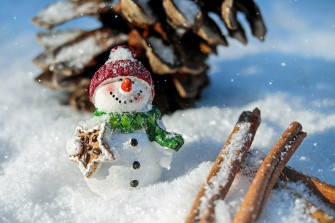 Little Happy Snowman Winter Season Time