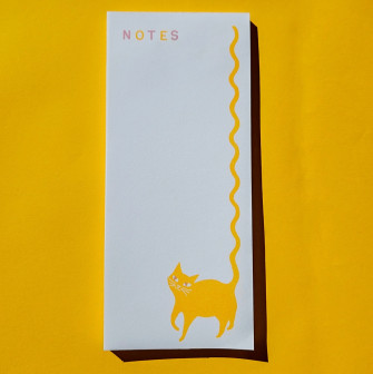 Bromstad Printing Squiggle Tail Cat Risograph Notepad Happy