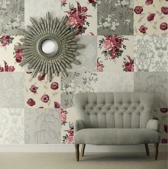 With A Mix Of Various Wallpaper To Create Dramatic Feature Wall