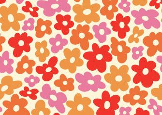 Retro Groovy Flower Prints Wallpaper