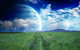 Fantasy Grassland Landscape Wallpaper Desktop Background