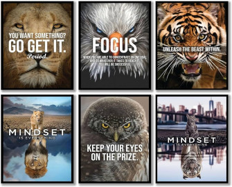 Pieces Lion Tiger Eagle Cat Letter Inspirational Quotes Poster