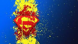 Dc Comics Superman Logo Blue Background Paint Splatter