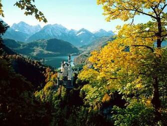 Germany Autumn Picture Neuschwanstein Castle Bavaria