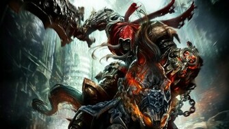Epic Warrior Riding Flaming Horse Wallpaper HD Fantasy Weapon Sword