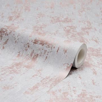 Milan Metallic Wallpaper In Grey Rose Gold I Love