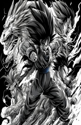 Dragon Ball Z Black And White Wallpaper