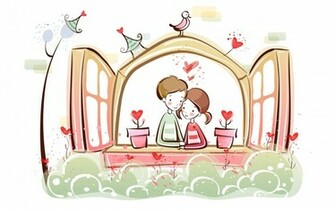 Wallpaper Love Cartoon