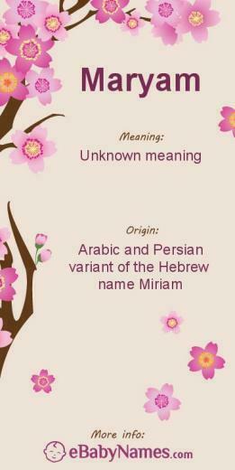 Love Maryam Name Baby Names Rank Over The Past