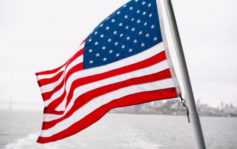 Us A Flag On Pole Photo San Francisco Image