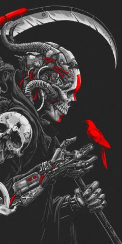 Wallpaper Id Dark Grim Reaper Phone Robot