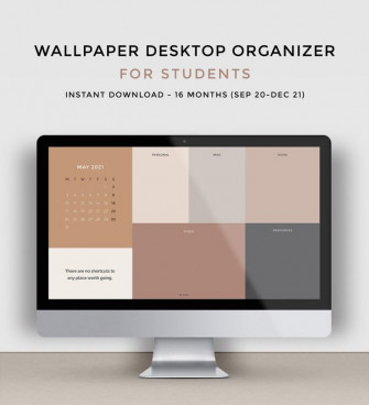 Desktop Wallpaper Organizer For Students Minimalist
