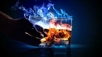Burning Wine Cheers Full Screen High Quality Wallpaper