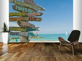 Key West Signpost Wall Mural Wallpaper