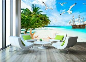 3d Wallpaper Custom Photo Mural Sea Of The Beach Tv Sofa