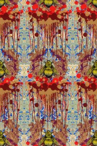 Timorous Beasties Wallpaper With Bees On Damask Background And Paint
