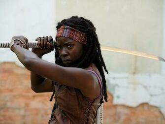 Wallpaper Walking Dead Michonne Danai Gurira Sword