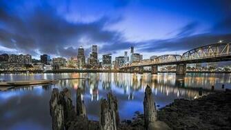 Portland Skyline And Willamette River Oregon Ben Coffman
