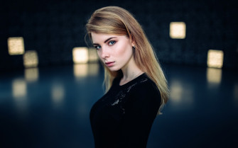 Irina Popova Women Depth Of Field Face Long Hair
