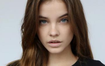Women Face Model Portrait Brunette Blue Eyes