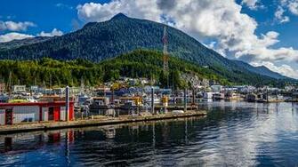 Desktop Wallpaper Alaska Ketchikan Hill Pier Cities
