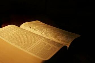 Bible Book On Black Background All