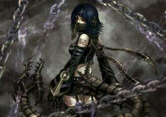 Headphone Vocaloid Dark Horror Monster Girl Music Art Chains Wallpaper