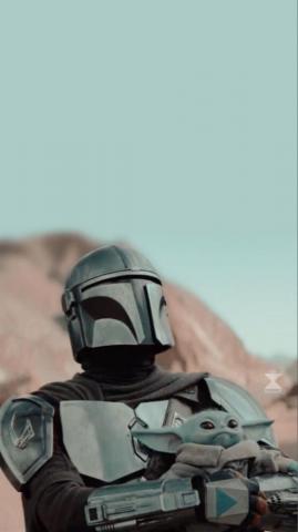 Din Djarin And Grogu Wallpaper In Star Wars Background