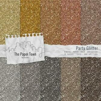 Gold And Silver Glitter Digital Paper Pack