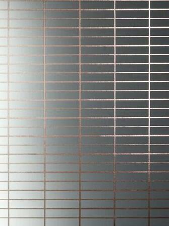 Grid Wallpaper Copper Rose White Monument Interiors