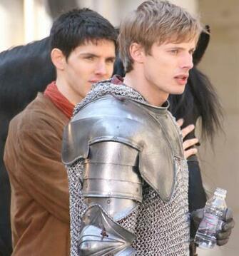 Merlin Behind The Scenes Bradley James Photo