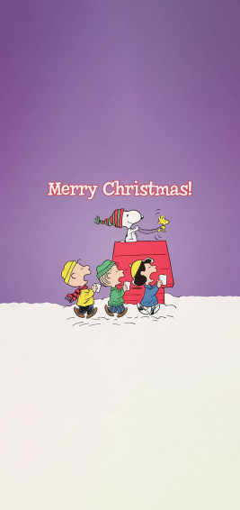Snoopy Walking Christmas iPhone Wallpaper